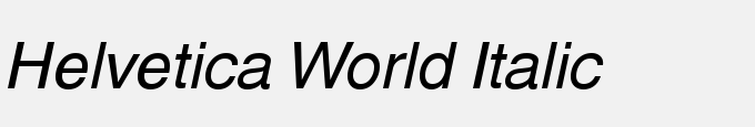 Helvetica World Italic