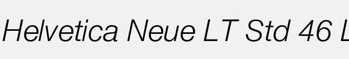 Helvetica Neue LT Std 46 Light Italic