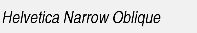 Helvetica Narrow Oblique