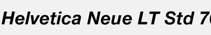 Helvetica Neue LT Std 76 Bold Italic