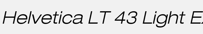Helvetica LT 43 Light Extended Oblique