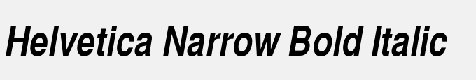 Helvetica Narrow Bold Italic