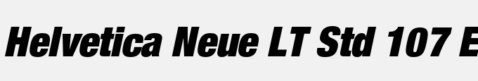 Helvetica Neue LT Std 107 Extra Black Condensed Oblique