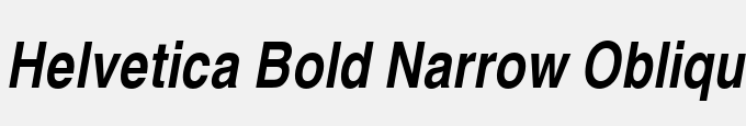 Helvetica Bold Narrow Oblique