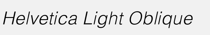 Helvetica Light Oblique