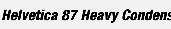 Helvetica 87 Heavy Condensed Oblique