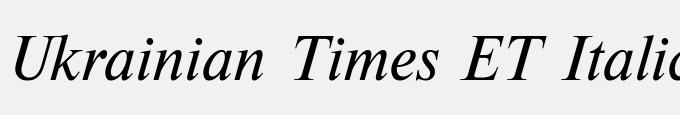 Ukrainian Times ET Italic