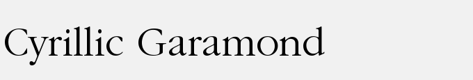 Cyrillic Garamond