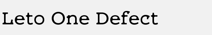 Leto One Defect