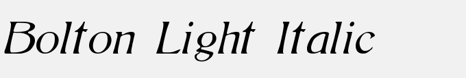 Bolton Light Italic