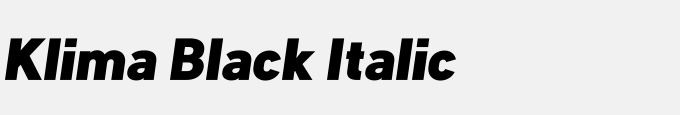 Klima Black Italic