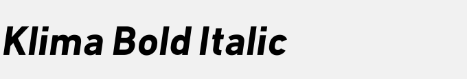 Klima Bold Italic