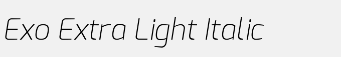 Exo Extra Light Italic