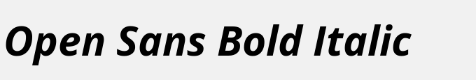 Open Sans Bold Italic
