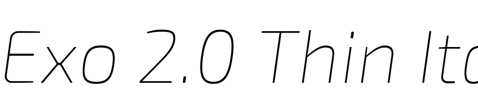 Exo 2.0 Thin Italic Font Download Free