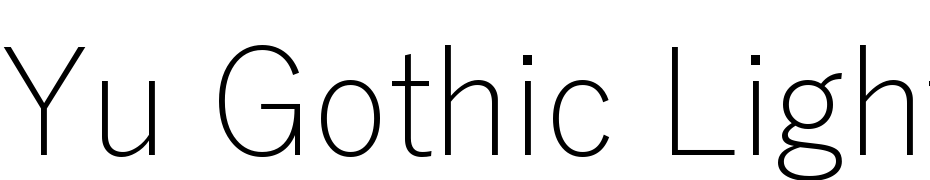 Yu Gothic Light Font Download Free