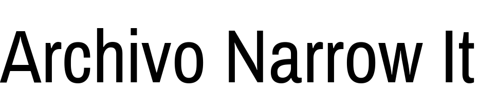 Archivo Narrow Italic Font Download Free