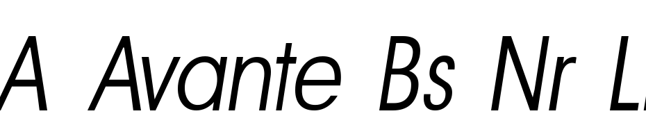 A_Avante Bs Nr Light Italic Scarica Caratteri Gratis