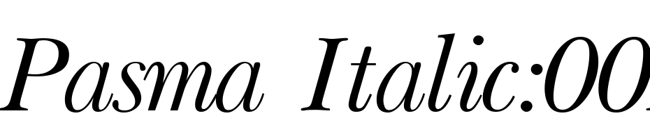 Pasma Italic:001.001 Font Download Free
