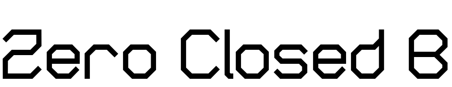 Zero Closed Bold Font Download Free
