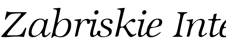 Zabriskie International Light Regular Italic Font Download Free