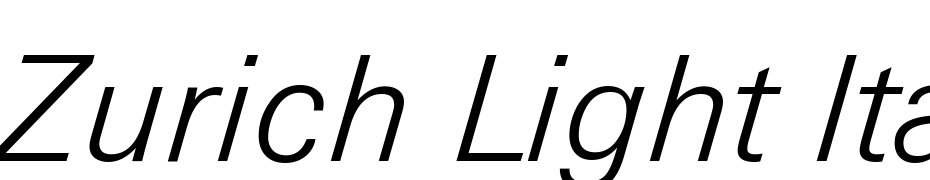 Zurich Light Italic BT Font Download Free
