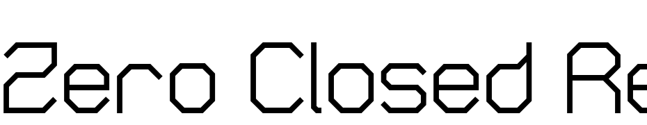 Zero Closed Regular Font Download Free
