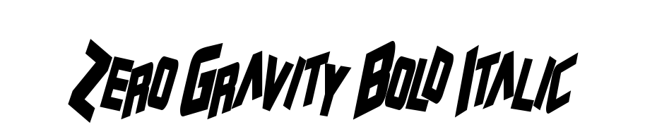 Zero Gravity Bold Italic Font Download Free
