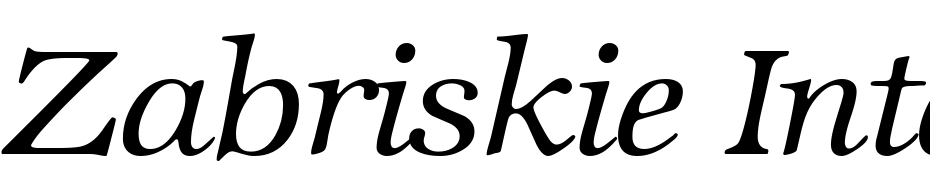 Zabriskie International Regular Italic Font Download Free