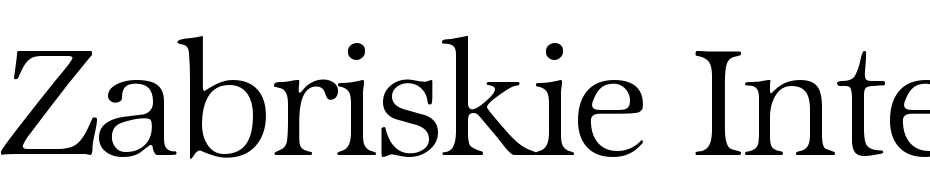 Zabriskie International Light Regular Font Download Free