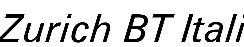 Zurich BT Italic Font Download Free