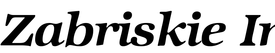 Zabriskie International Bold Italic Font Download Free
