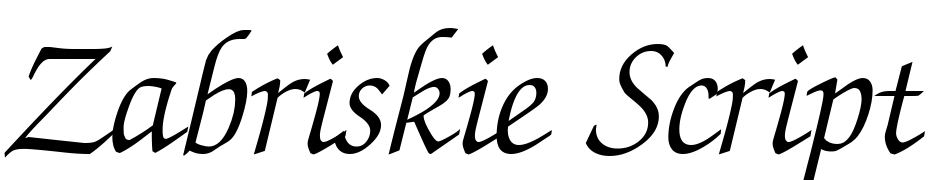 Zabriskie Script Swash Italic Font Download Free