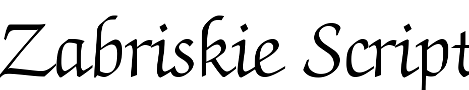 Zabriskie Script Regular Font Download Free