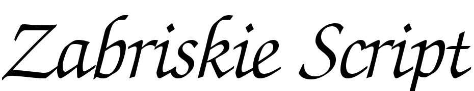 Zabriskie Script Swash Regular Italic Font Download Free