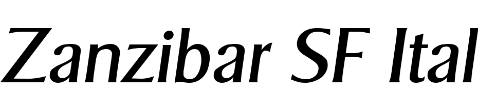 Zanzibar SF Italic Font Download Free