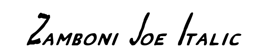 Zamboni Joe Italic Font Download Free