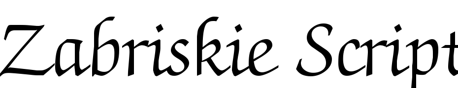 Zabriskie Script Regular DB Font Download Free