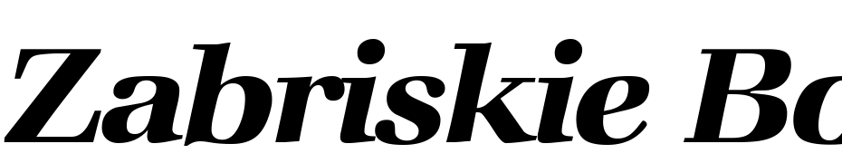 Zabriskie Book Bold Italic Font Download Free