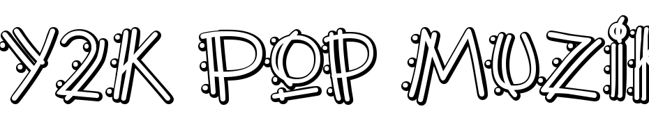 Y2K Pop Muzik Outline AOE Font Download Free