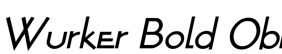Wurker Bold Oblique Font Download Free