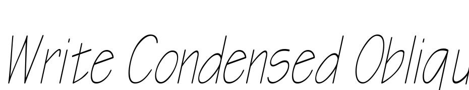 Write Condensed Oblique Font Download Free