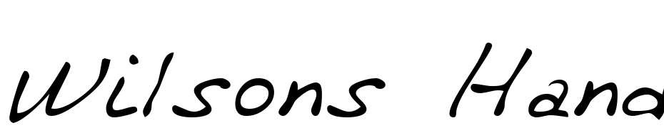 Wilsons Hand Regular Font Download Free