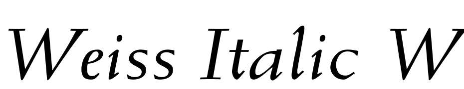 Weiss Italic Wd Font Download Free