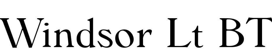 Windsor Lt BT Light Font Download Free