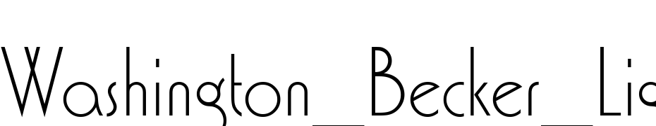 Washington_Becker_Light Font Download Free