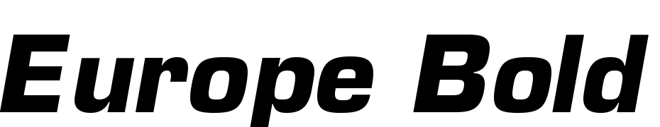 Europe Bold Italic Font Download Free
