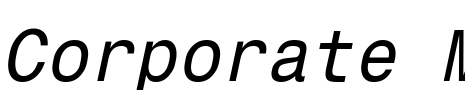 Corporate Mono Oblique Font Download Free
