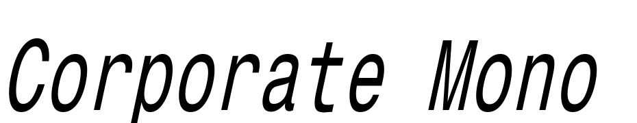 Corporate Mono Condensed Oblique Schrift Herunterladen Kostenlos