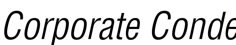 Corporate Condensed Light Oblique Font Download Free